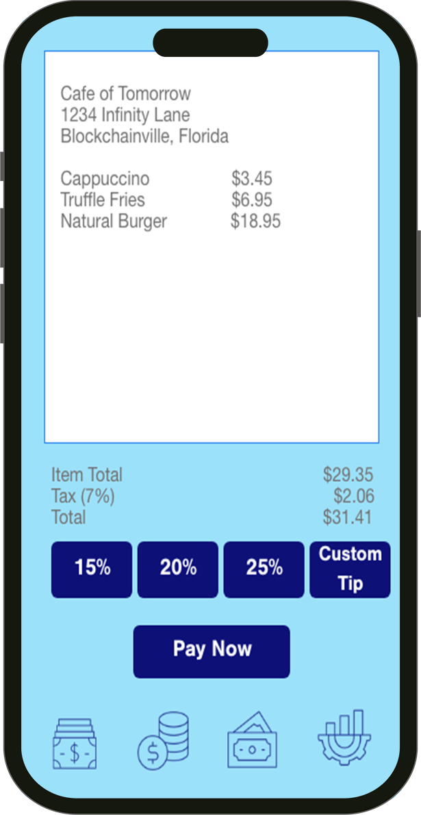 Priv8 Payment Screen with Guest Check and tip options shown